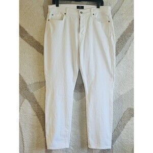 7 For All Mankind Josefina White Boyfriend Jeans Button Fly Crop 31 EUC Capsule